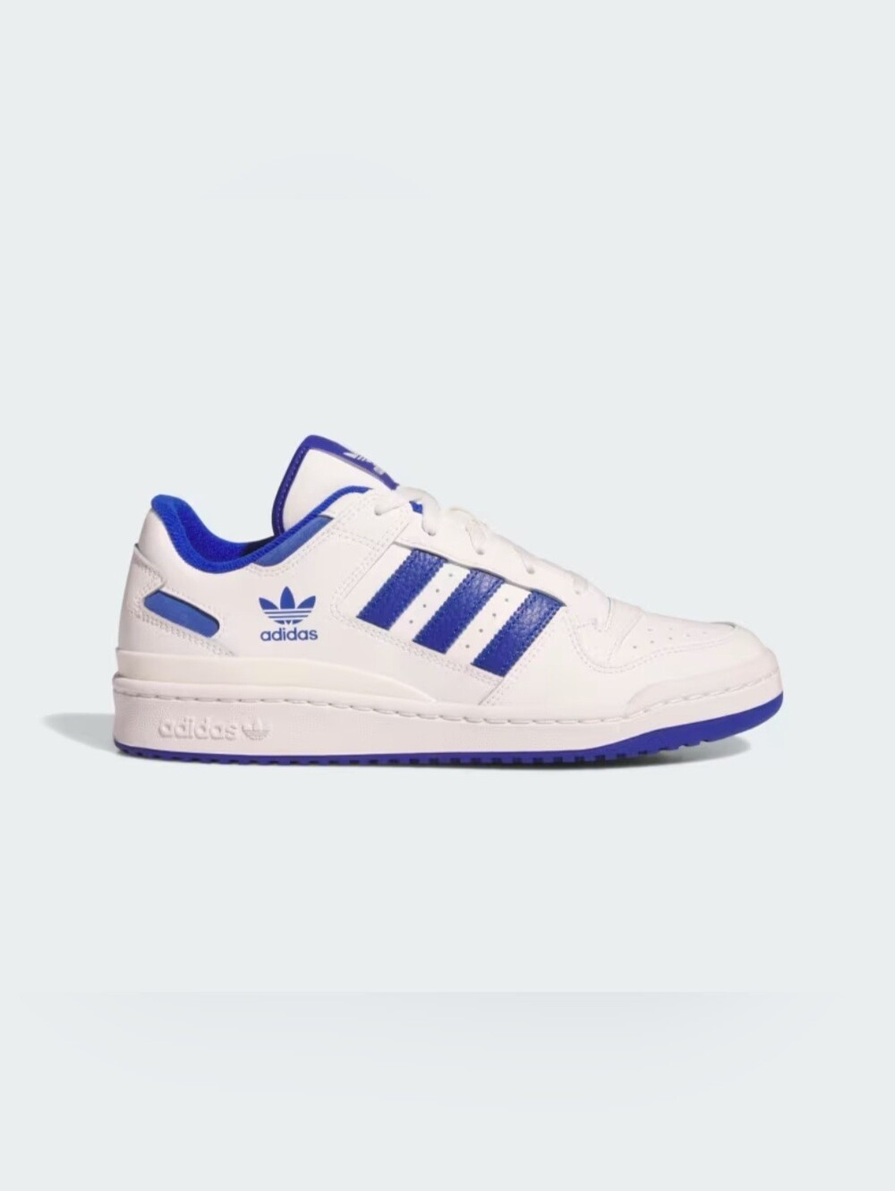 adidas Men's Core White and Royal Blue Forum Low CL Sneakers. New. - Picture 10 of 15